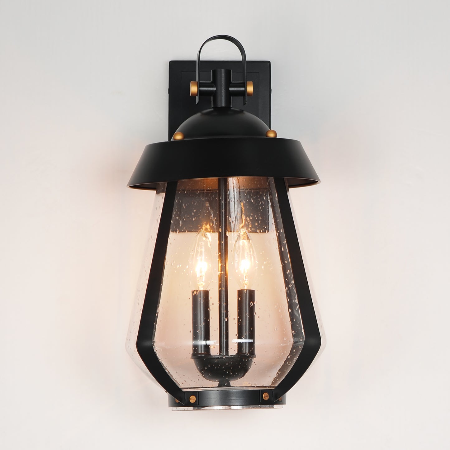 30624CDBKAB - Mariner 18" Outdoor Wall Sconce - Black / Antique Brass