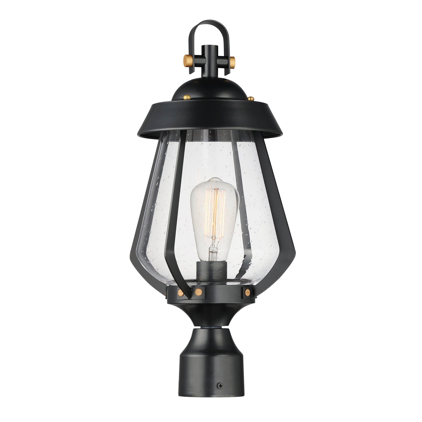 30629CDBKAB - 1 Light Mariner 20" Post Light - Black / Antique Brass