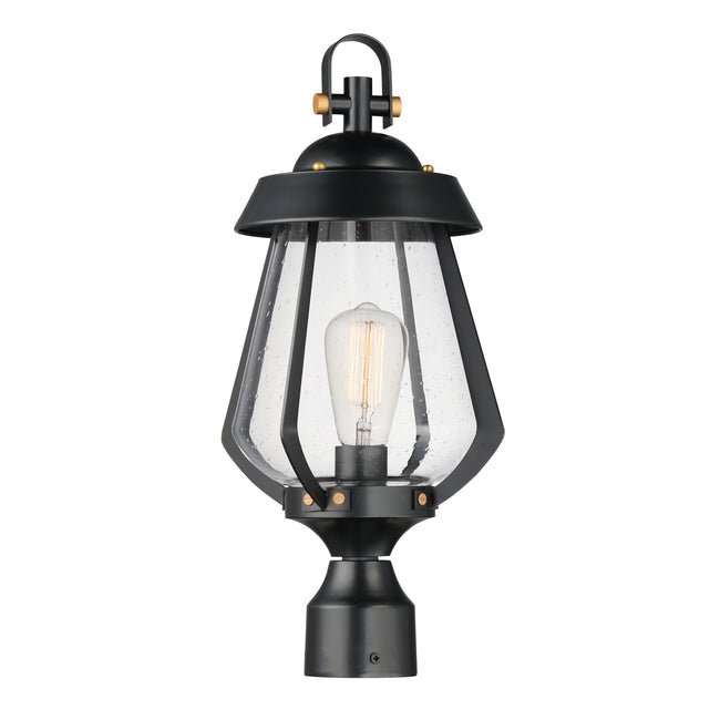30629CDBKAB - 1 Light Mariner 20" Post Light - Black / Antique Brass