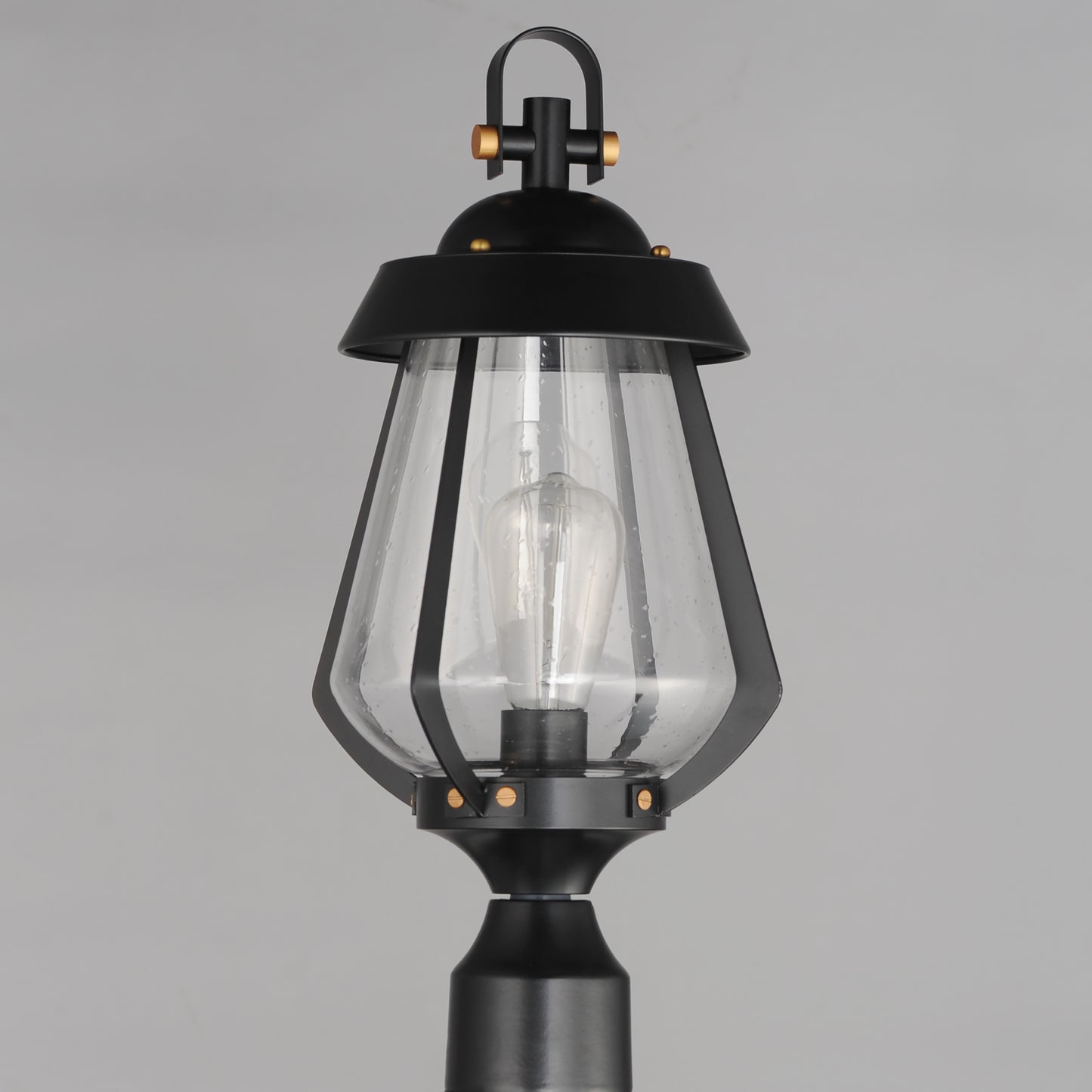 30629CDBKAB - 1 Light Mariner 20" Post Light - Black / Antique Brass