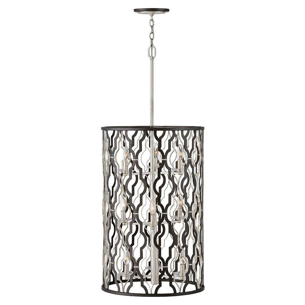 Hinkley 3069GG - Portico Extra-Large Open Frame Drum 19" Wide 9 Light Chandelier in Glacial