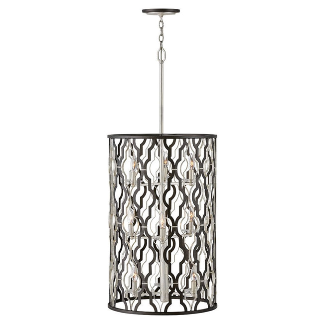 Hinkley 3069GG - Portico Extra-Large Open Frame Drum 19" Wide 9 Light Chandelier in Glacial