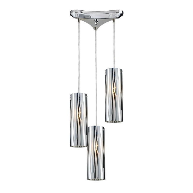 ELK Lighting 31078/3 - Chromia 10" Wide 3-Light Triangular Pendant Fixture in Polished Chrome with C