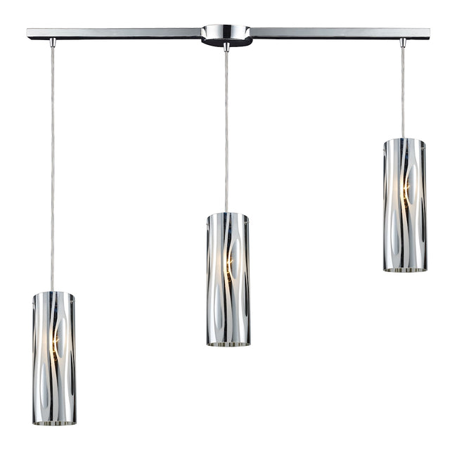 ELK Lighting 31078/3L - Chromia 5" Wide 3-Light Linear Pendant Fixture in Polished Chrome with Cylin