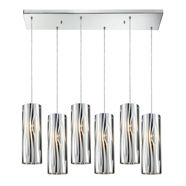 ELK Lighting 31078/6RC - Chromia 9" Wide 6-Light Rectangular Pendant Fixture in Polished Chrome with
