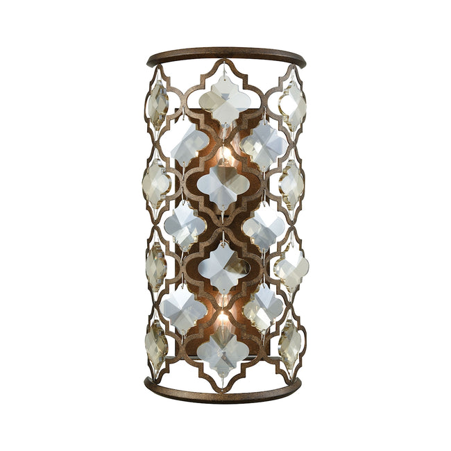 ELK Lighting 31091/2 - Armand 8" Wide 2-Light Sconce in Weathered Bronze with Champagne-plated Cryst