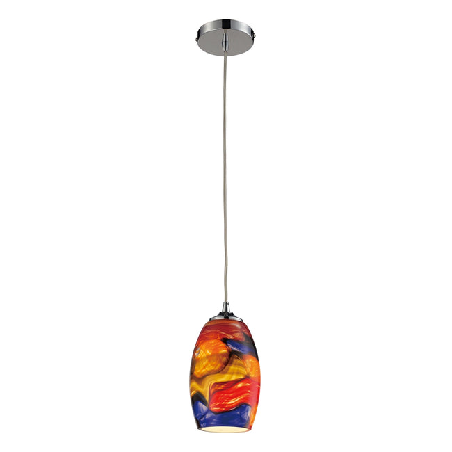 ELK Lighting 31339/1 - Surrealist 5" Wide 1-Light Mini Pendant in Polished Chrome with Multi-colored