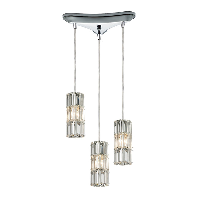 ELK Lighting 31486/3 - Cynthia 10" Wide 3-Light Triangular Pendant Fixture in Polished Chrome with C