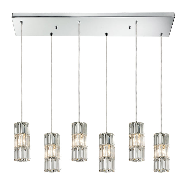 ELK Lighting 31486/6RC - Cynthia 9" Wide 6-Light Rectangular Pendant Fixture in Polished Chrome with