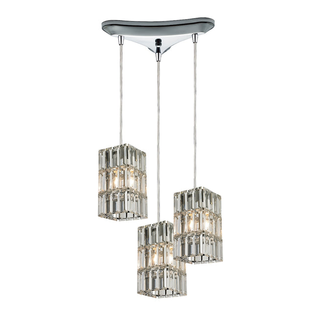 ELK Lighting 31488/3 - Cynthia 10" Wide 3-Light Triangular Pendant Fixture in Polished Chrome with C