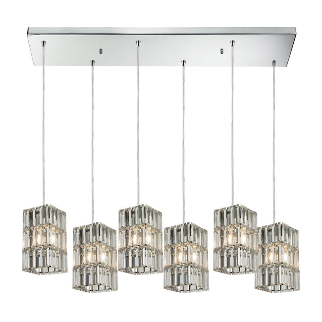 ELK Lighting 31488/6RC - Cynthia 9" Wide 6-Light Rectangular Pendant Fixture in Polished Chrome with