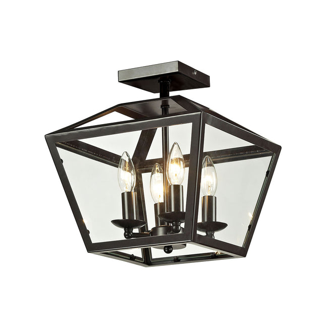 ELK Lighting 31506/4 - Alanna 12" Wide 4-Light Semi Flush in Oil Rubbed Bronze with Clear Glass Pane