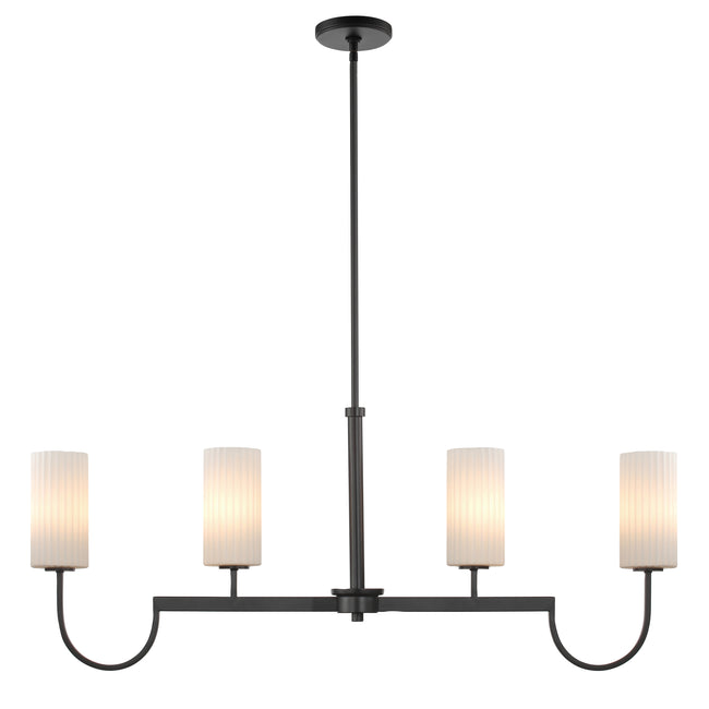 32004SWBK - 4 Light Town and Country 43" Chandelier - Black