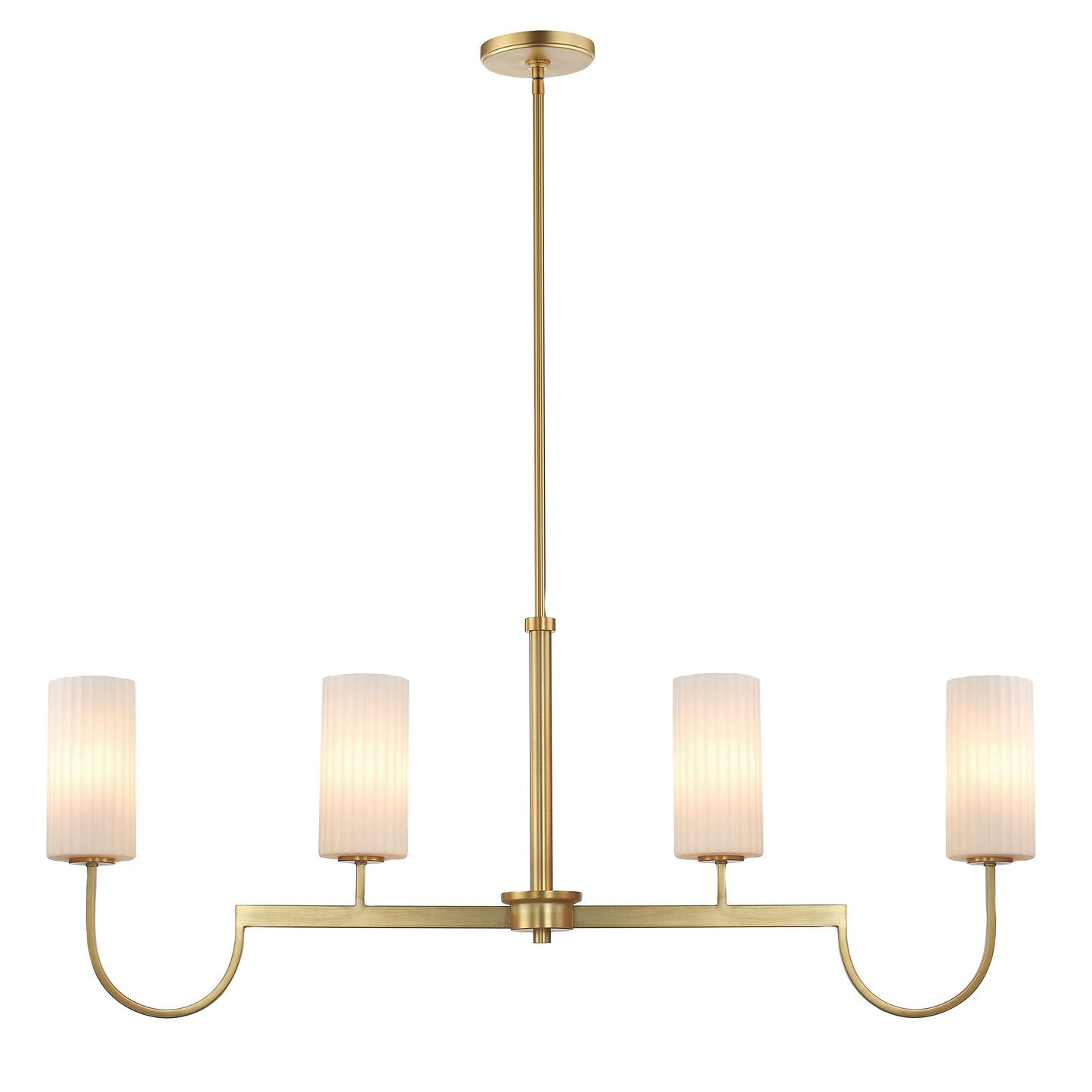 32004SWSBR - 4 Light Town and Country 43" Chandelier - Satin Brass