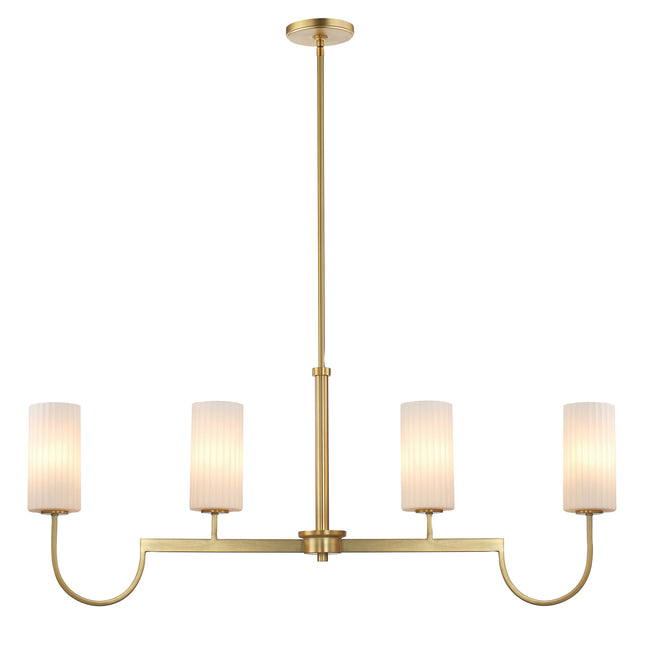 32004SWSBR - 4 Light Town and Country 43" Chandelier - Satin Brass