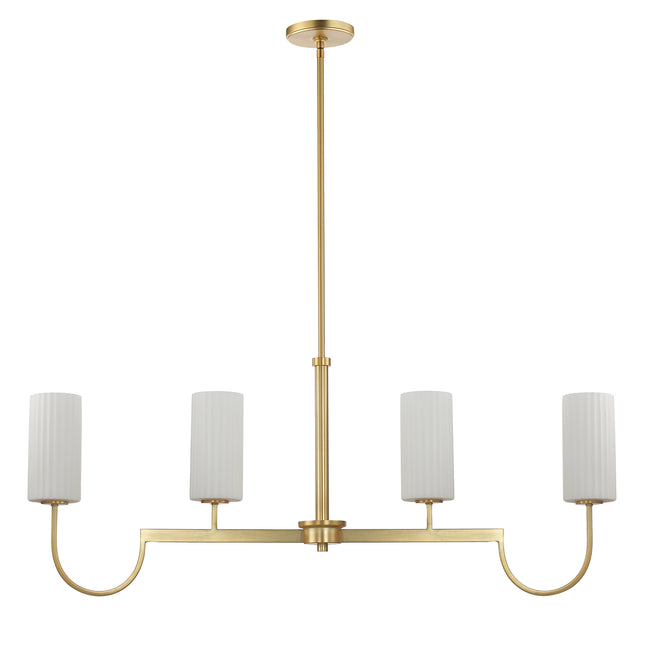 32004SWSBR - 4 Light Town and Country 43" Chandelier - Satin Brass