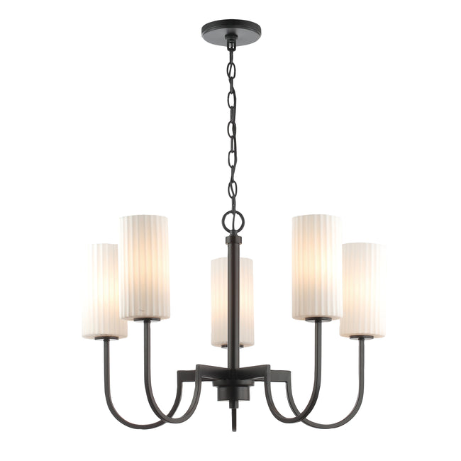 32005SWBK - 5 Light Town and Country 27" Chandelier - Black
