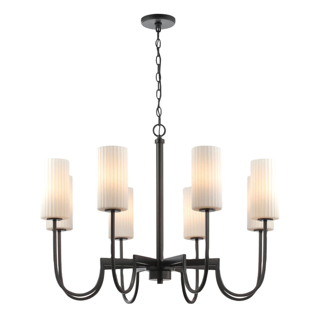 32008SWBK - 8 Light Town and Country 34" Chandelier - Black