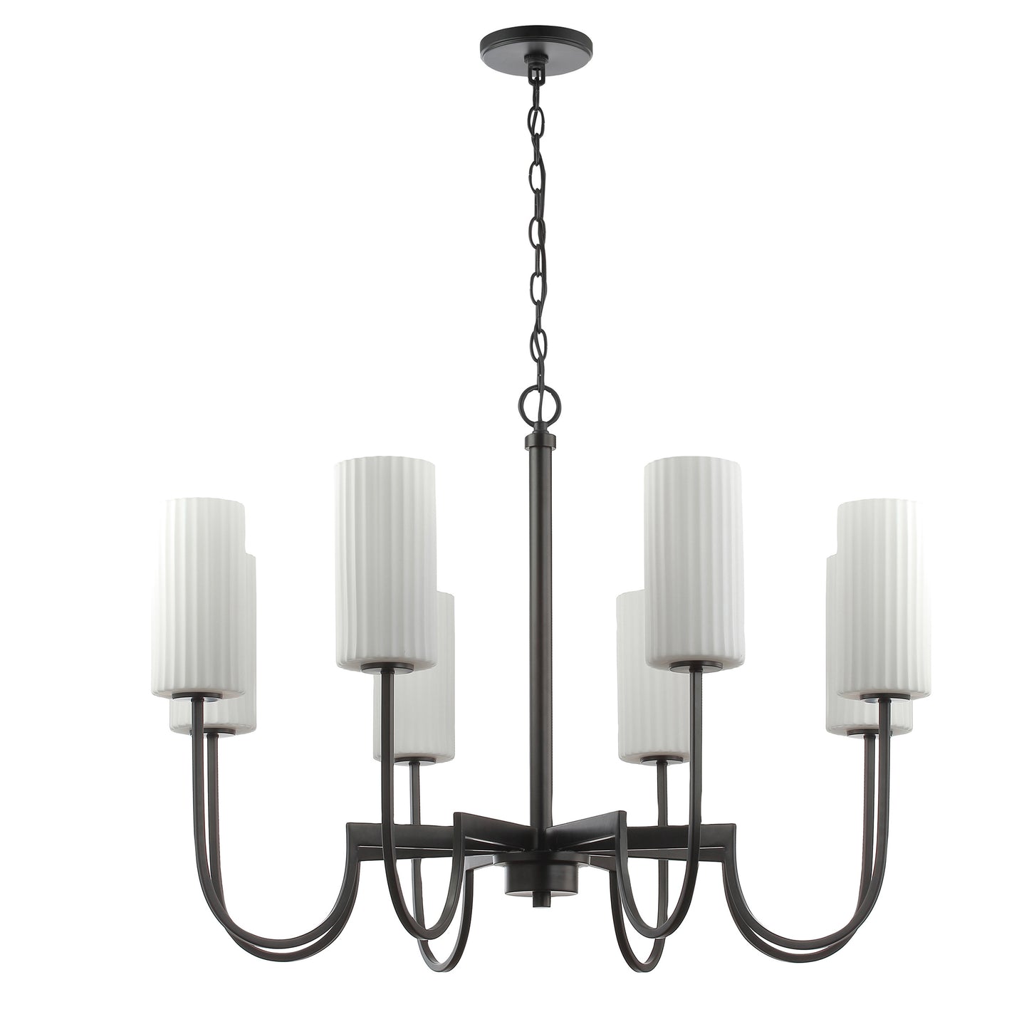 32008SWBK - 8 Light Town and Country 34" Chandelier - Black