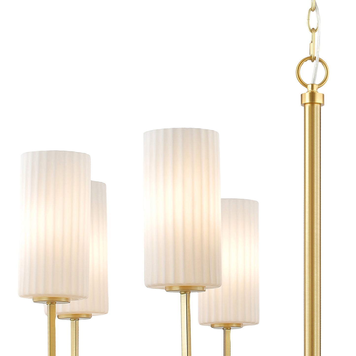 32008SWSBR - 8 Light Town and Country 34" Chandelier - Satin Brass