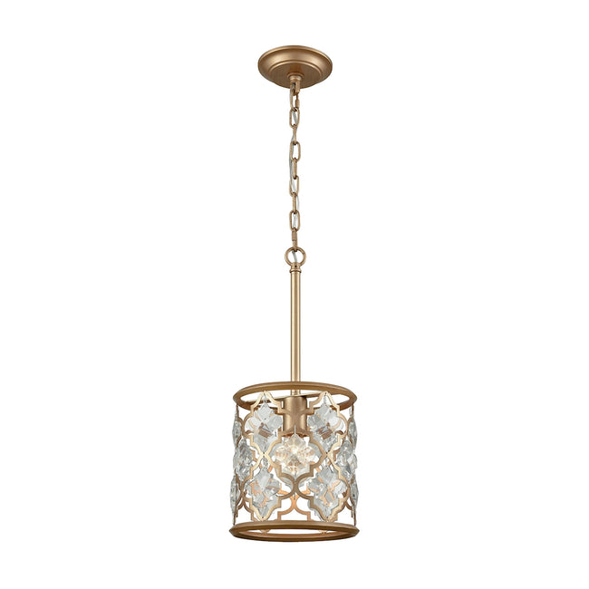 ELK Lighting 32094/1 - Armand 8" Wide 1-Light Mini Pendant in Matte Gold with Clear Crystals