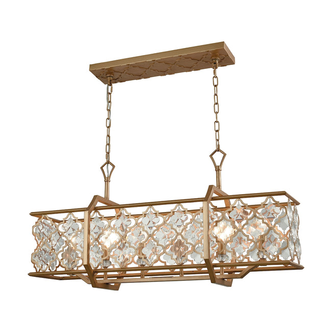 ELK Lighting 32095/6 - Armand 35" Wide 6-Light Chandelier with Clear Crystals in Matte Gold