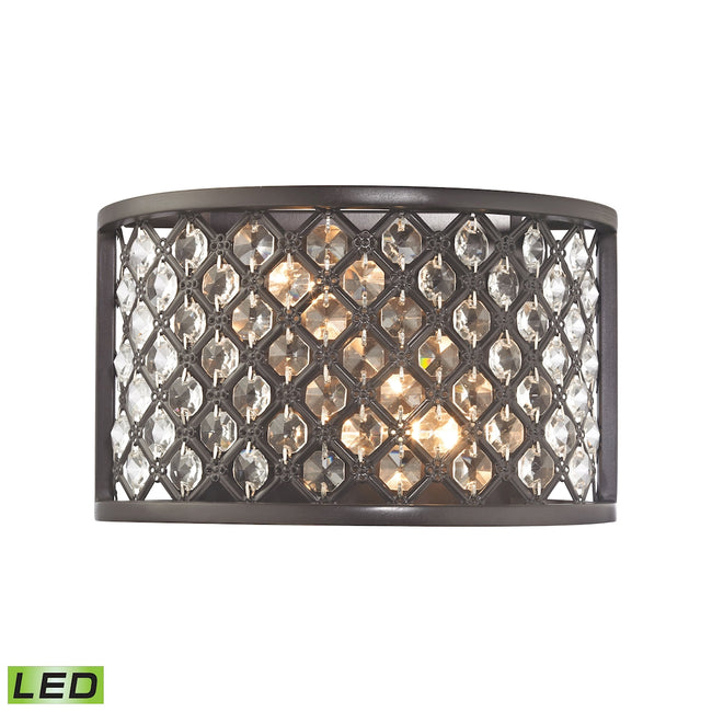 ELK Lighting 32100/2-LED - Genevieve 10" Wide 2-Light Sconce in Oil Rubbed Bronze with Crystal and M