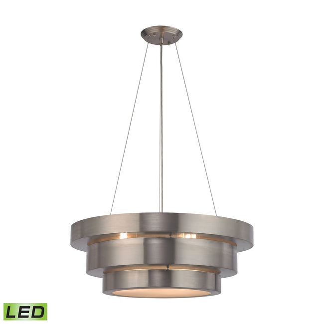 ELK Lighting 32225/3-LED - Layers 22" Wide 3-Light Chandelier in Brushed Stainless with Frosted Glas