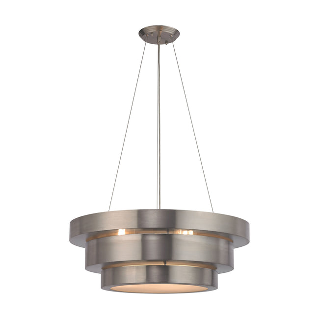 ELK Lighting 32225/3 - Layers 22" Wide 3-Light Chandelier in Brushed Stainless with Frosted Glass Di