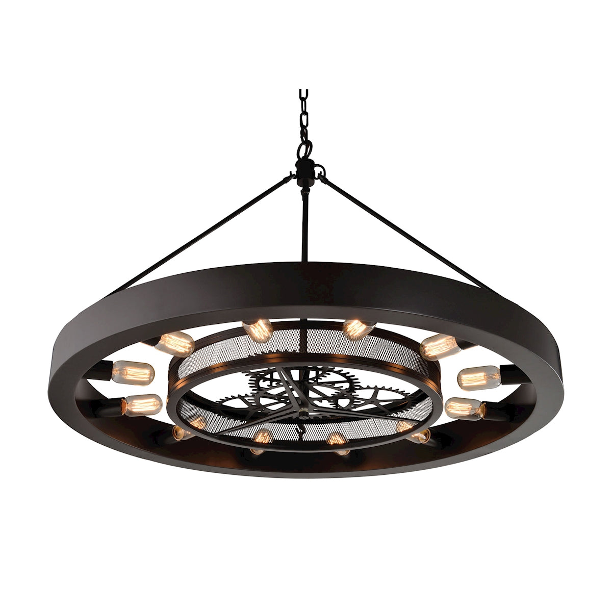 ELK Lighting 32237/12 - Chronology 39" Wide 12-Light Chandelier in Oil Rubbed Bronze with Clear Glas
