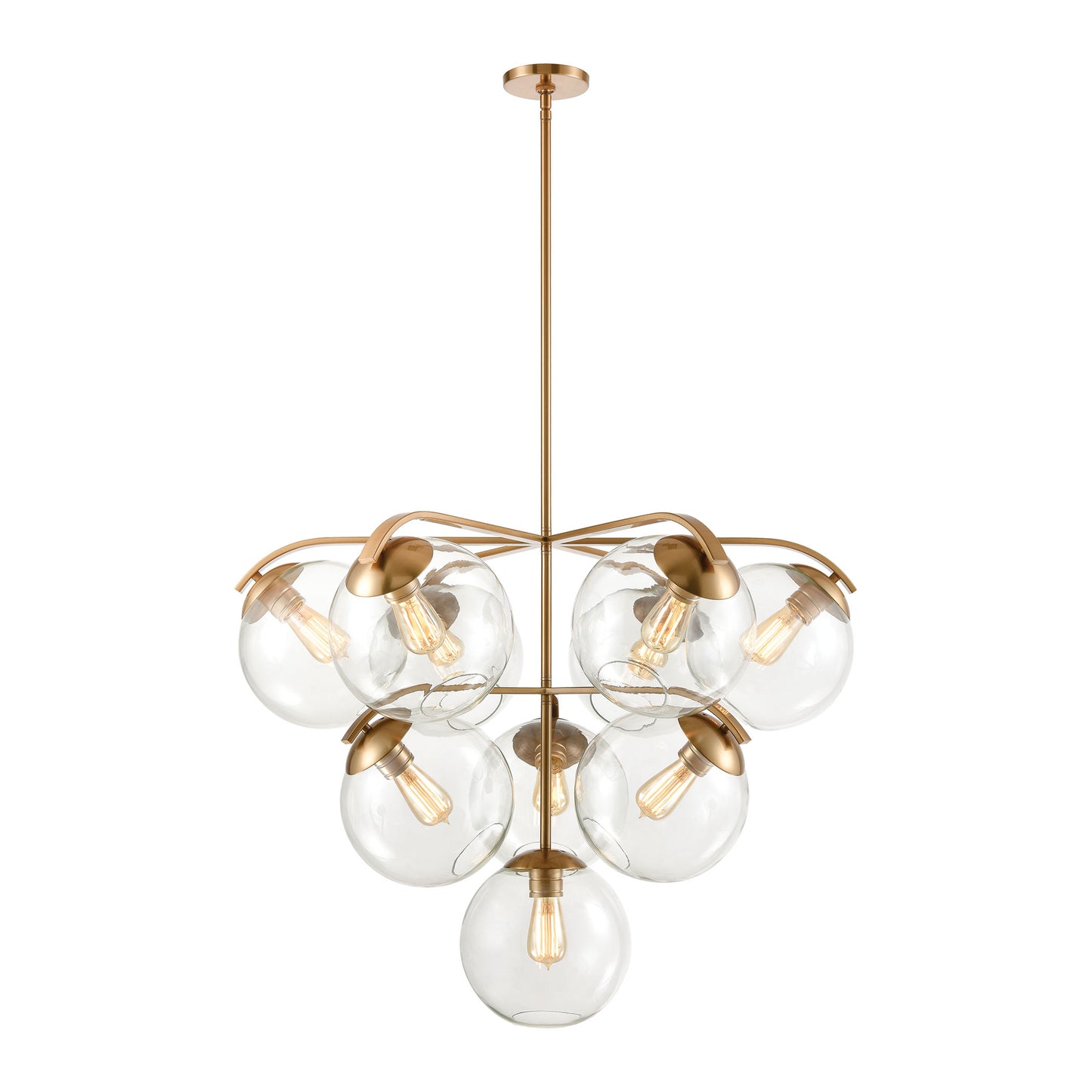 ELK Lighting 32354/10 - Collective 36" Wide 10-Light Chandelier in Satin Brass with Clear Glass