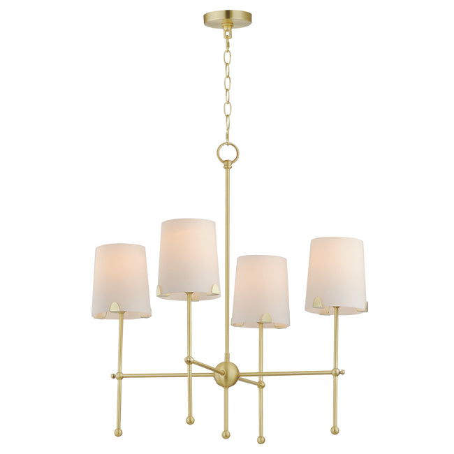 32364WTSBR - 4 Light Huntington 26" Chandelier - Satin Brass