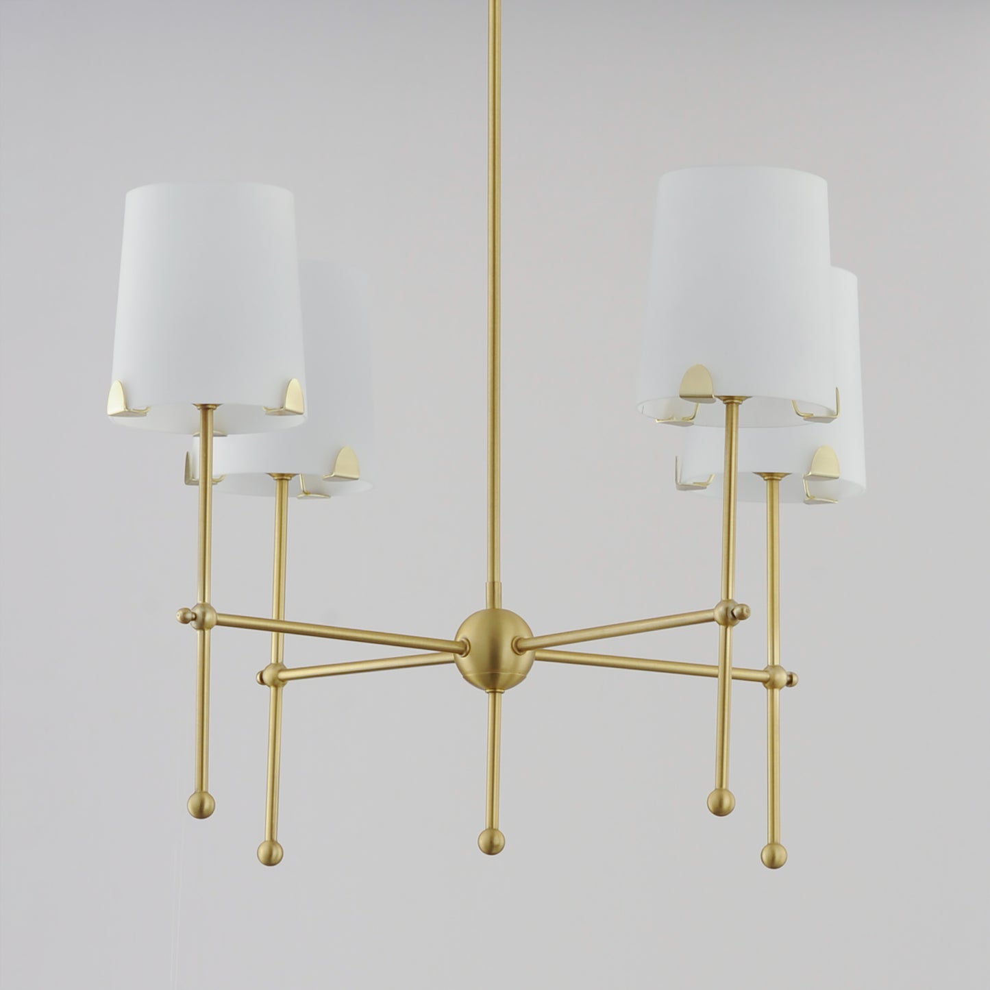 32364WTSBR - 4 Light Huntington 26" Chandelier - Satin Brass