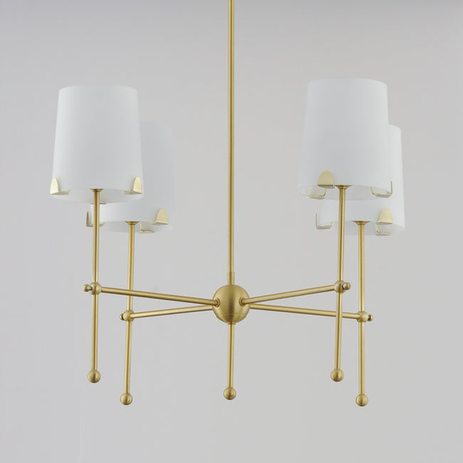 32364WTSBR - 4 Light Huntington 26" Chandelier - Satin Brass