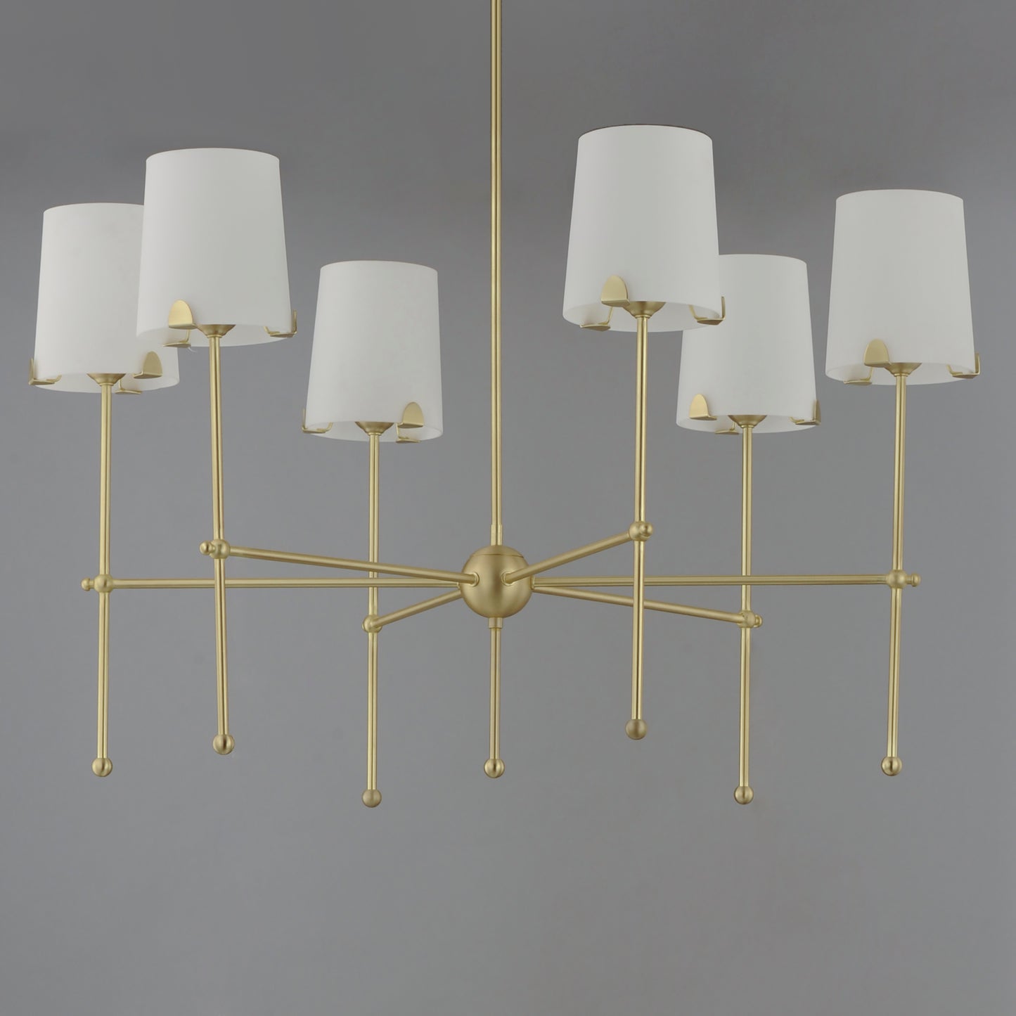 32366WTSBR - 6 Light Huntington 34" Chandelier - Satin Brass