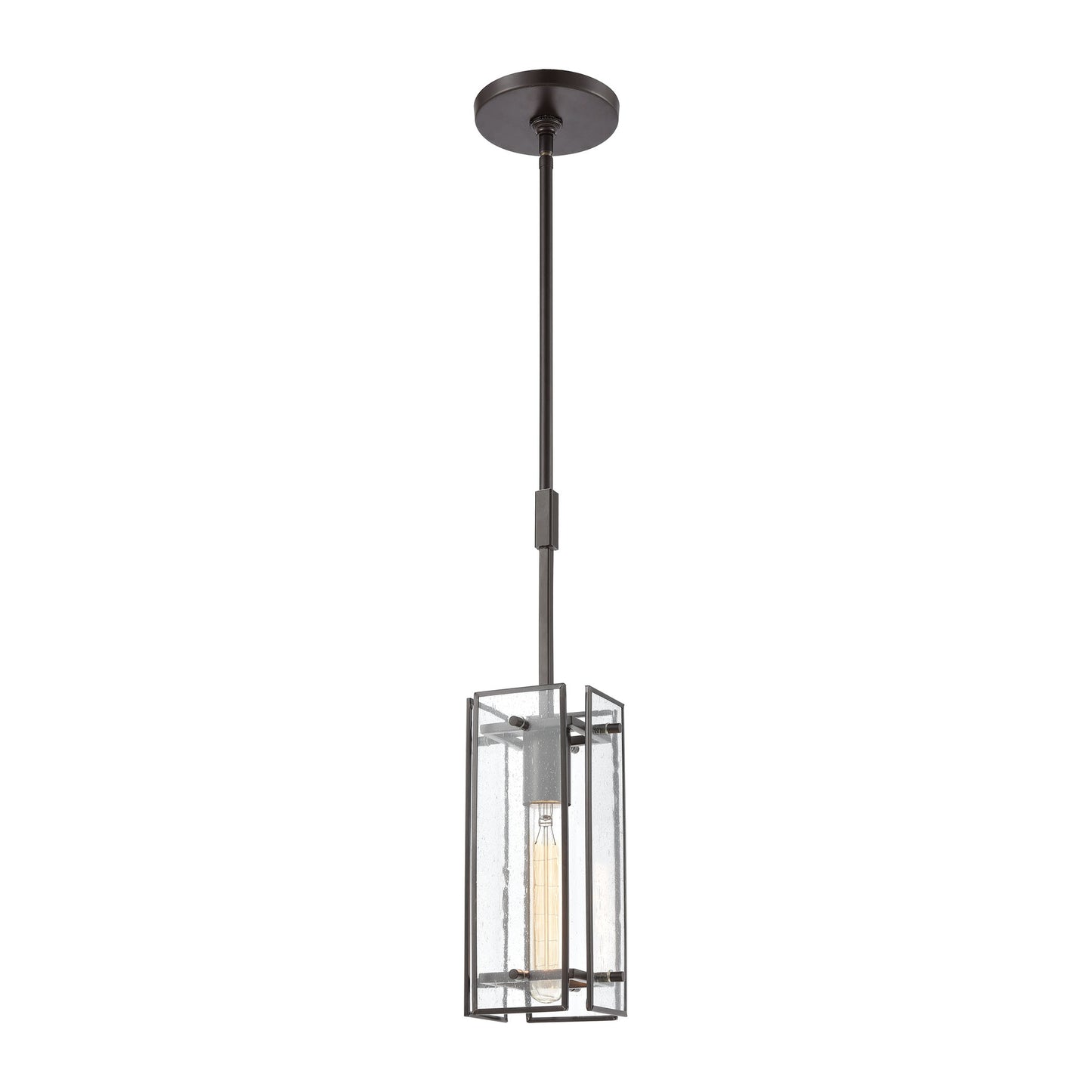ELK Lighting 32391/1 - Hyde Park 5" Wide 1-Light Mini Pendant in Oil Rubbed Bronze with Seedy Glass