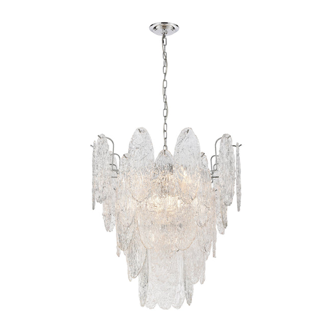 ELK Lighting 32445/9 - Frozen Cascade 26" Wide 9-Light Chandelier in Polished Chrome with Clear Text