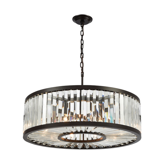 ELK Lighting 33067/9 - Palacial 28" Wide 9-Light Chandelier in Oil Rubbed Bronze with Clear Crystal