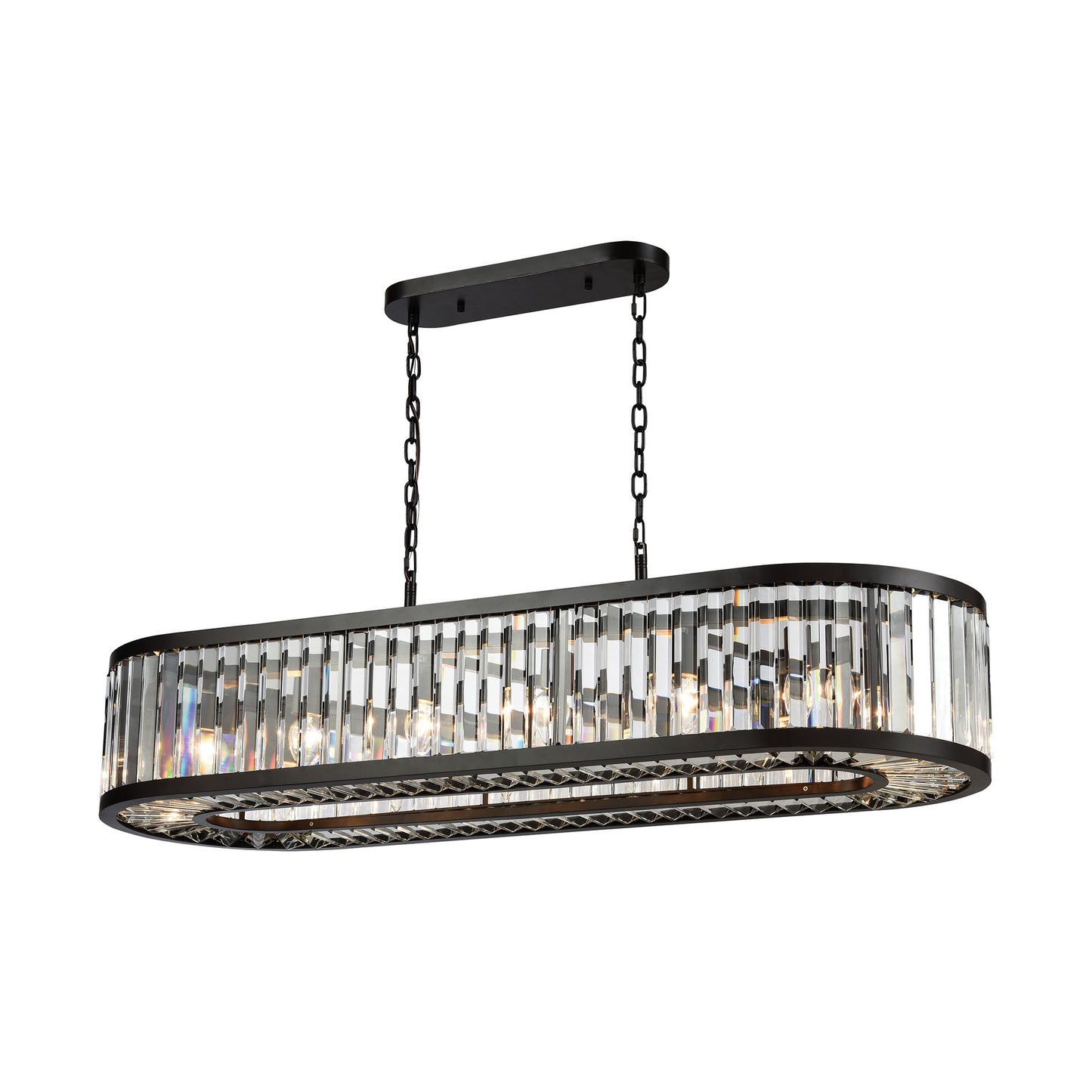 ELK Lighting 33069/14 - Palacial 49" Wide 14-Light Linear Chandelier in Oil Rubbed Bronze with Clear