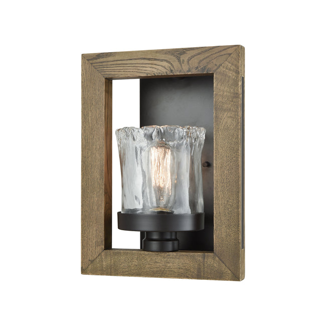 ELK Lighting 33070/1 - Timberwood 10" Wide 1-Light Wall Lamp in Oil Rubbed Bronze with Clear Hand-fo