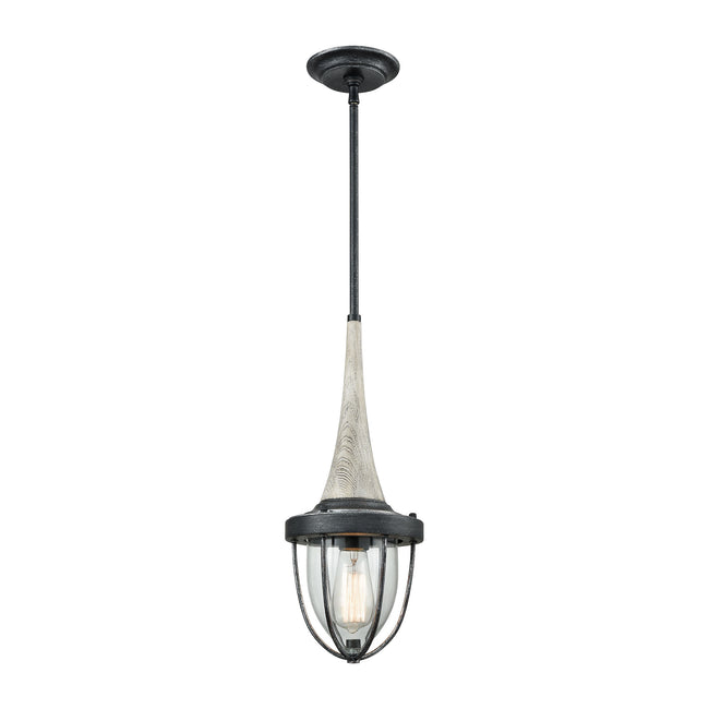 ELK Lighting 33130/1 - Sturgis 7" Wide 1-Light Mini Pendant in Silvered Graphite with Clear Blown Gl