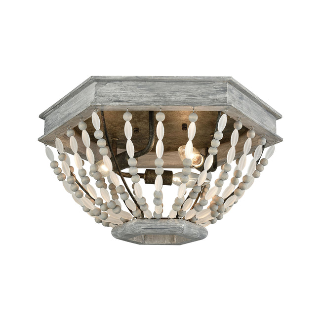 ELK Lighting 33191/3 - Summerton 18" Wide 3-Light Flush Mount in Washed Gray and Malted Rust with St