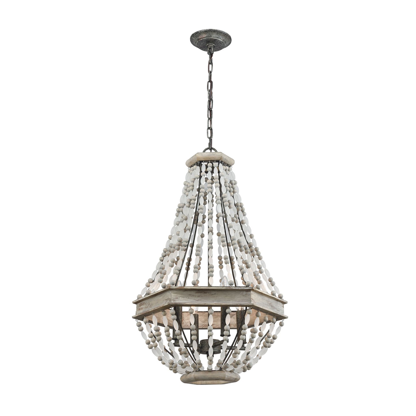 ELK Lighting 33193/4 - Summerton 18" Wide 4-Light Chandelier in Washed Gray and Malted Rust with Str