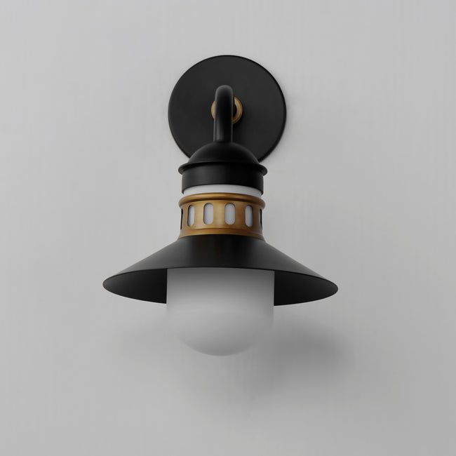 35122SWBKAB - Admiralty 15" Outdoor Wall Sconce - Black / Antique Brass