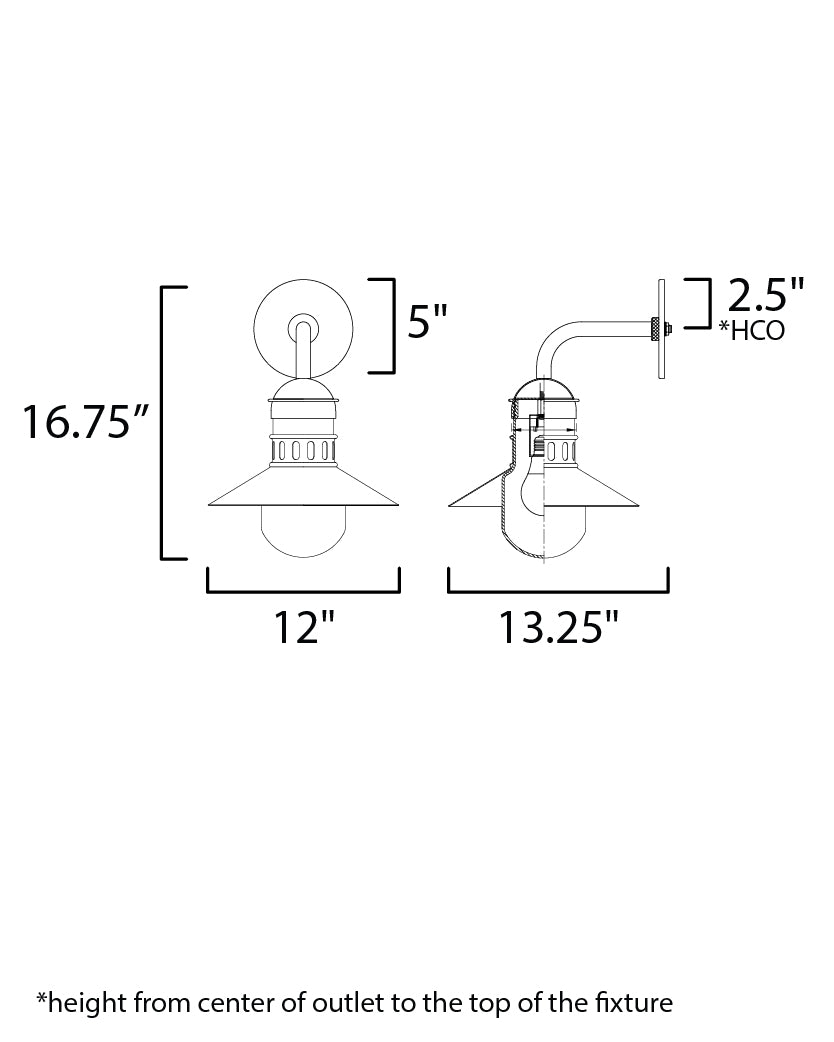 35124SWBK - Admiralty 17" Outdoor Wall Sconce - Black