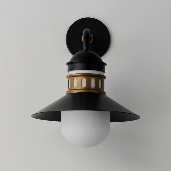 35124SWBKAB - Admiralty 17" Outdoor Wall Sconce - Black / Antique Brass