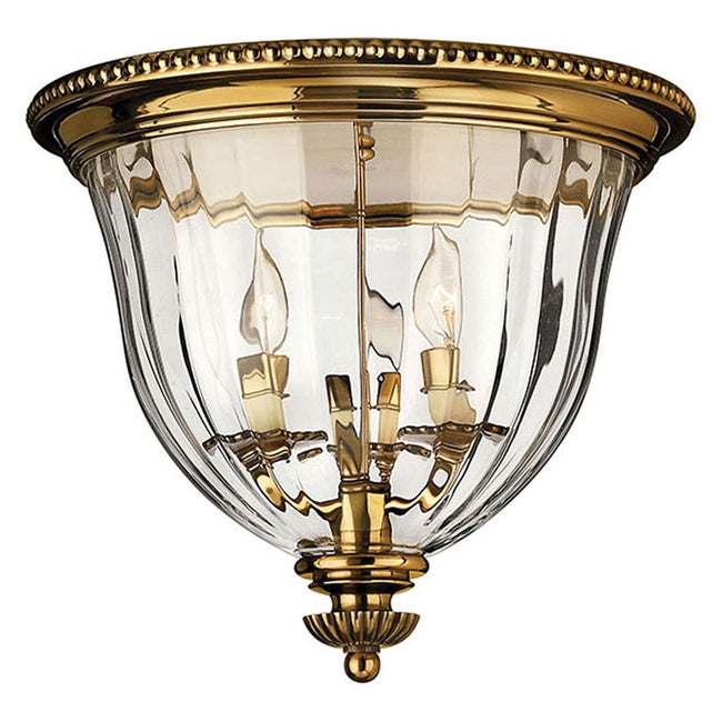 Hinkley 3612BB - Cambridge Small Flush Mount 15" Wide 3 Light Ceiling Light in Burnished Brass
