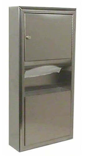 Bobrick 3699 - ClassicSeries Stainless Steel Surface-Mounted Paper Towel Dispenser/Waste Receptacle-