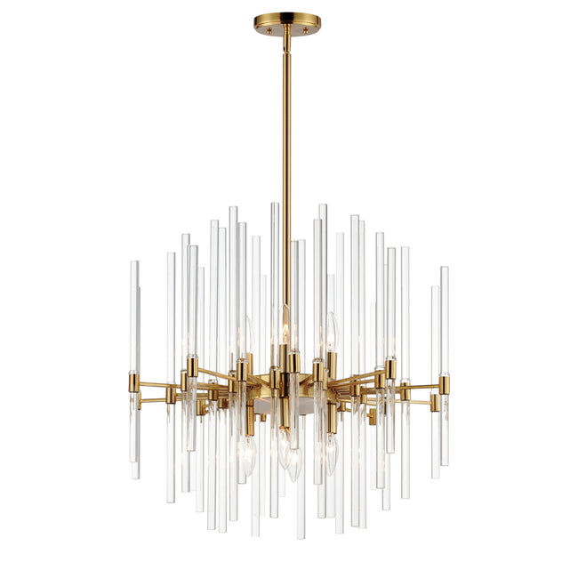 38405CLHR - 8 Light Divine 24" Chandelier - Heritage Brass