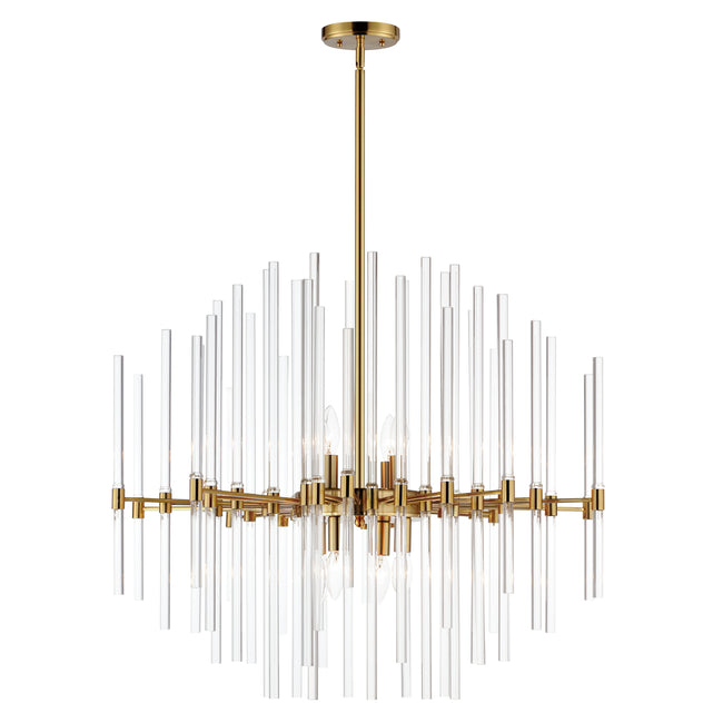 38406CLHR - 8 Light Divine 29" Pendant - Heritage Brass